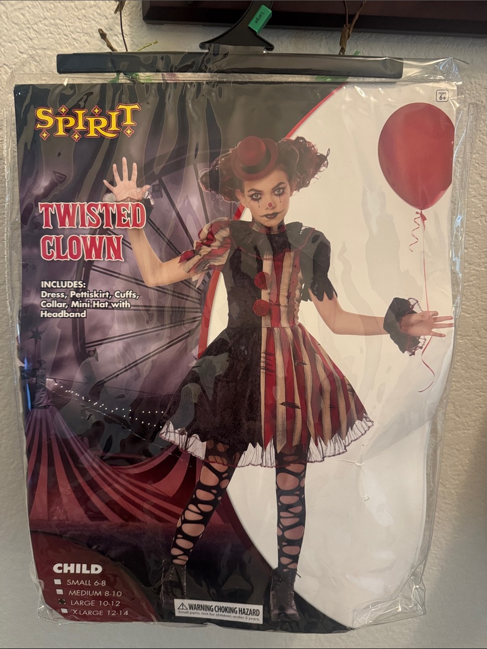 Spirit Twisted Clown Costume - Red, Black & White